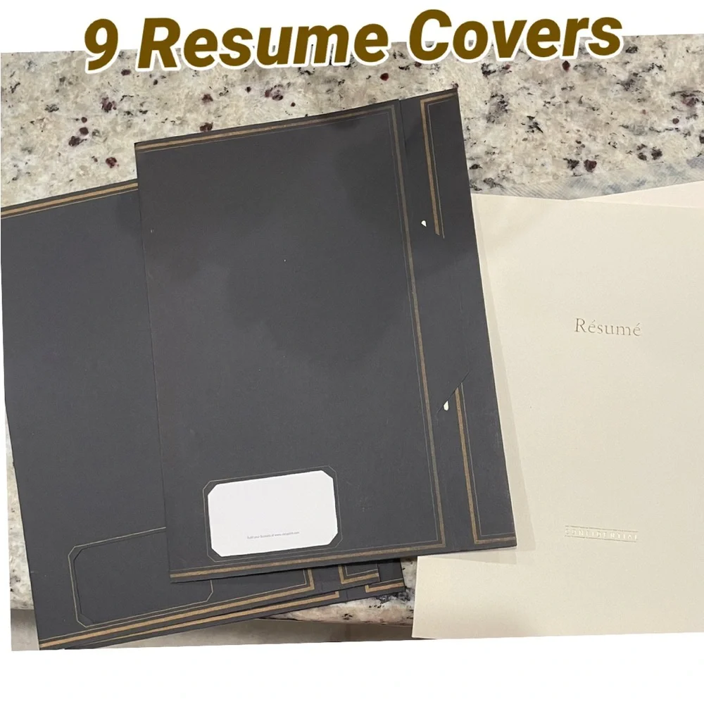 Professional RESUME Covers Black & Gold Cream & Gold 9 Total